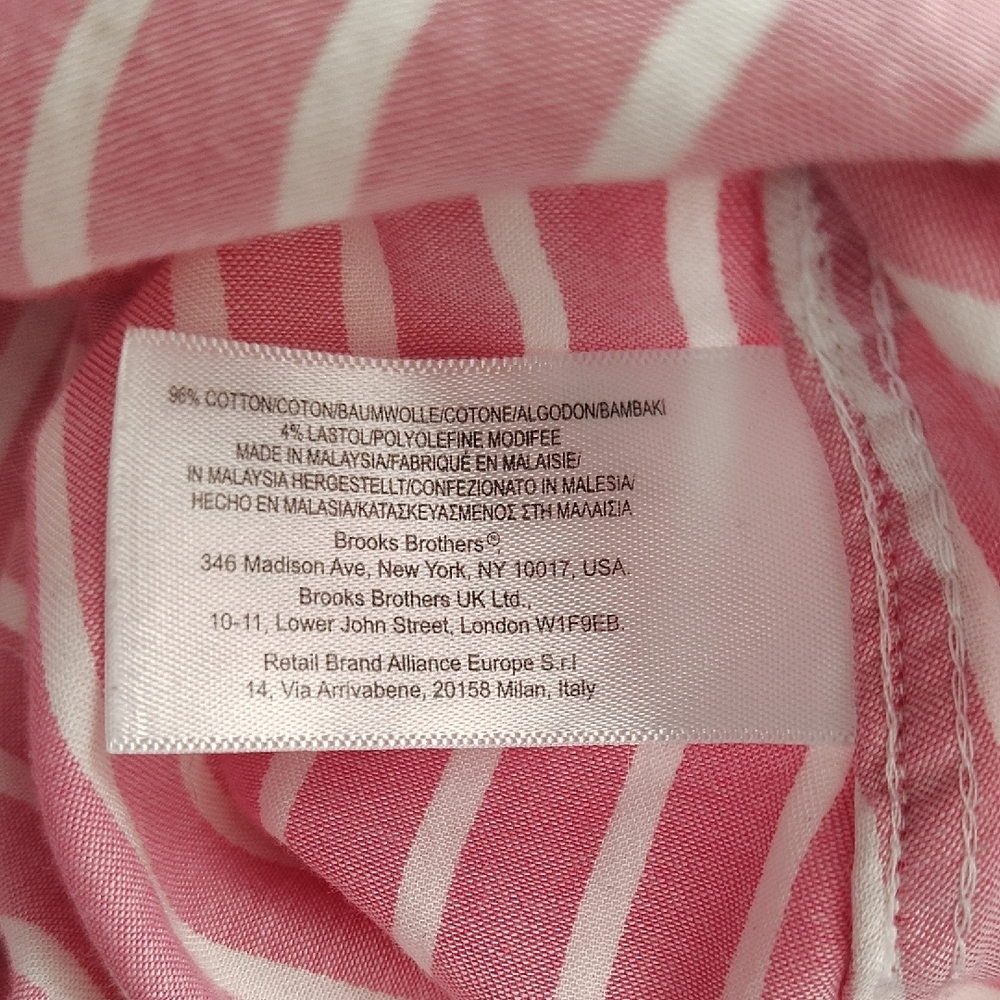 Brooks Brothers Pink and White Striped Button Down Shirt - Picture 9 of 9